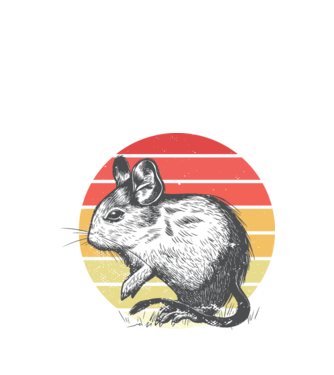 Retro Degu model negru pe tricou