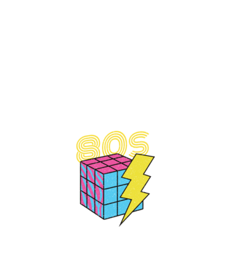I love the 80s Cub Rubik model negru pe tricou