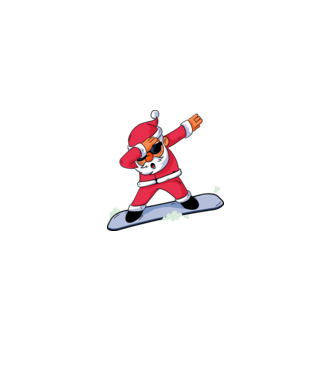 Moș Crăciun Snowboard DAB tricou amuzant model turcoaz pe tricou