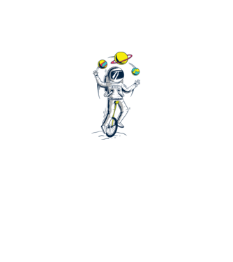 Jongler Astronaut model gri pe tricou