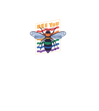 Bee You Pride model negru pe tricou