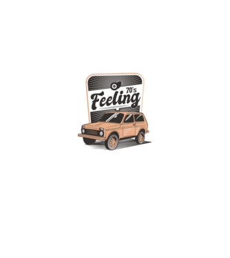 Mașină Retro anii 70 Lada Niva model albastru regal pe tricou