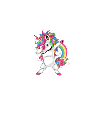 Unicorn Dab model mov pe tricou