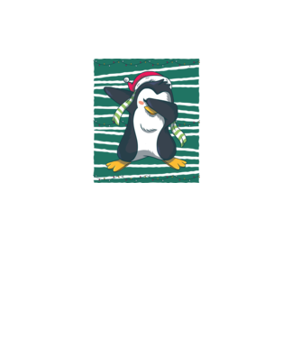 Pinguin DAB Crăciun model alb pe tricou