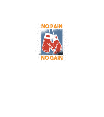 No pain no gain box model negru pe tricou
