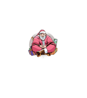 Santa Meditație model albastru închis pe tricou