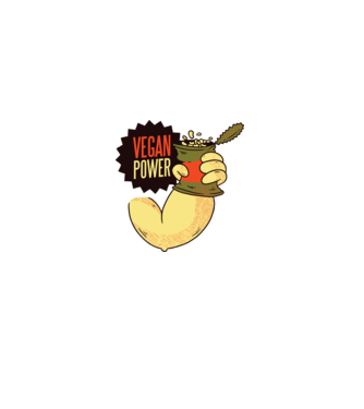 Putere vegan model negru pe tricou