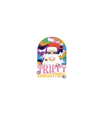 Trippy Christmas model nisipiu pe tricou