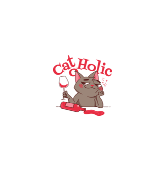 Catoholic - iubitor de pisici model alb pe tricou