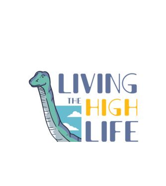 Living the High Life Dinosaur model negru pe tricou