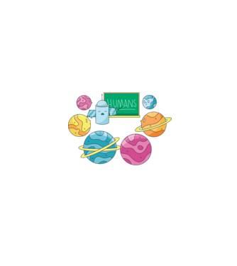 Învățarea planetelor model negru pe tricou