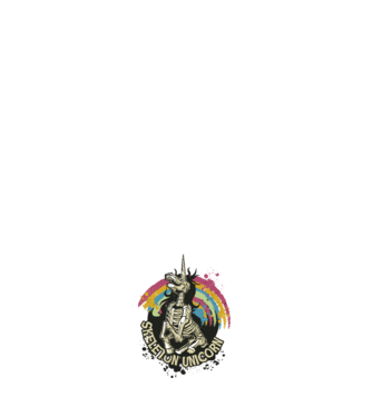 Schelet unicorn model negru pe tricou