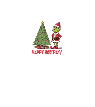 Happy Holiday Grinch model turcoaz pe tricou