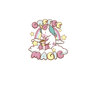 Cafea Magică Unicorn model negru pe tricou
