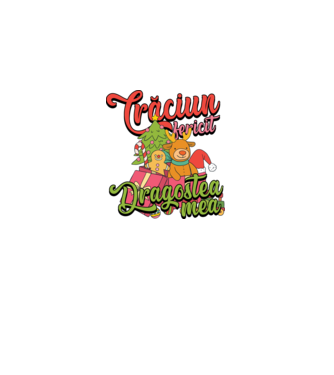CRĂCIUN FERICIT DRAGOSTEA MEA model negru pe tricou
