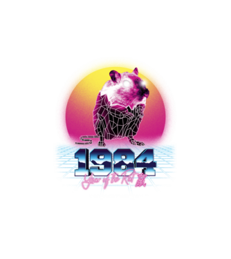 1984 Year of the Rat model alb pe tricou