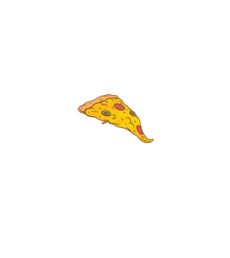 Felie de pizza Cuplu model alb/roșu pe tricou