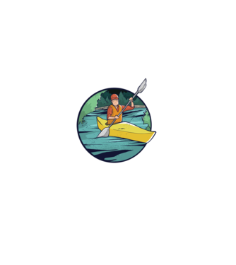 Caiac-canoe model negru pe tricou