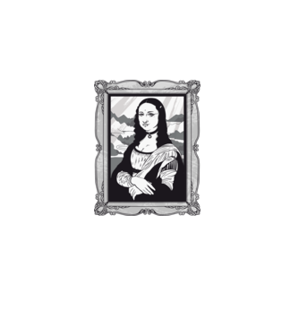 Mona Lisa gotică model negru pe tricou
