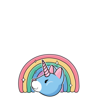 Pisică Unicorn model negru pe tricou