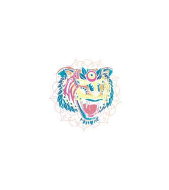 Tigru Mandala model negru pe tricou