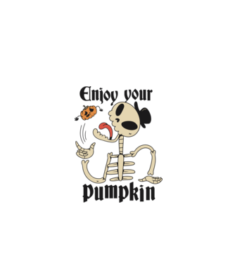 Enjoy your pumpkin Skeleton model turcoaz pe tricou