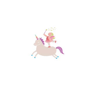 Zână Unicorn model negru pe tricou