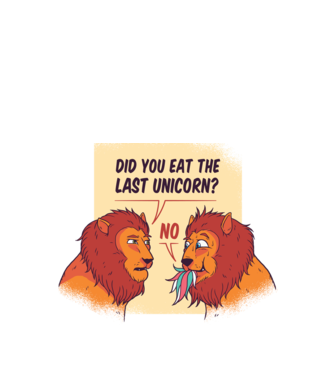 Tu ai mâncat ultimul unicorn? Tricou cu Leu amuzant model negru pe tricou