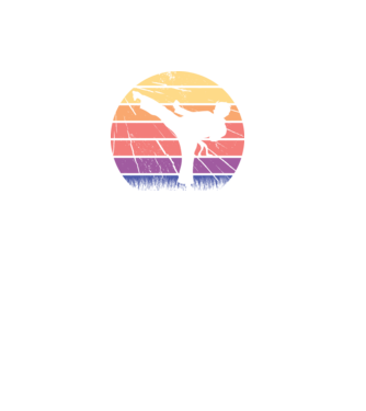 Karate Retro model negru pe tricou