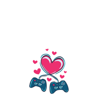 Dragoste Gamer model alb pe tricou