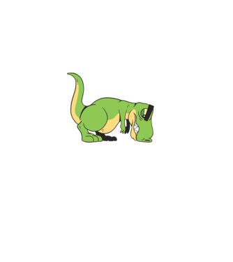 T-rex Push-up model verde pe tricou