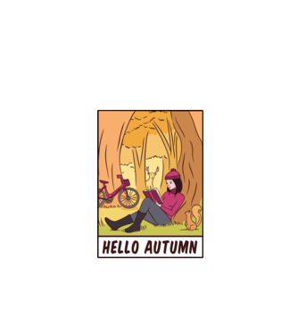 Hello Toamnă model alb pe tricou