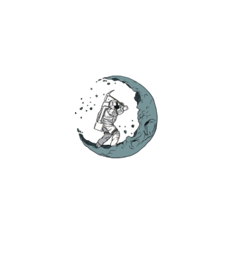 Astronaut pe Lună model negru pe tricou
