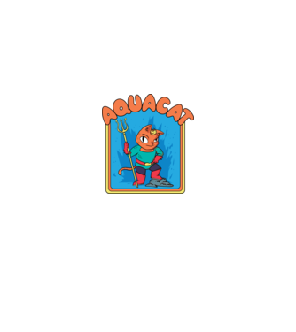 Aquacat model albastru regal pe tricou