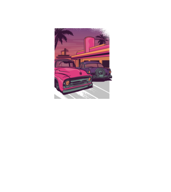 Old school California model mov pe tricou