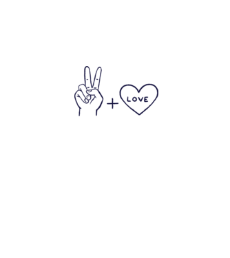 Peace + Love model alb pe tricou