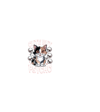 Cute, but Psycho pisică Negru model negru pe tricou