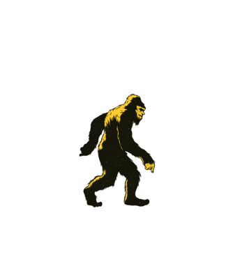 Yeti în pădure model negru pe tricou