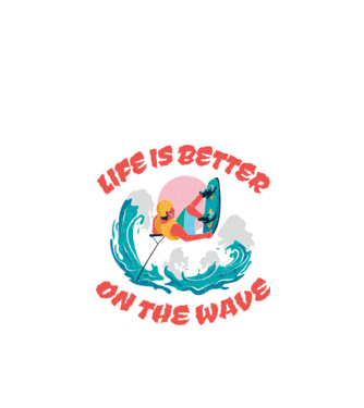 Wakeboard - Life is better on the wave model negru pe tricou