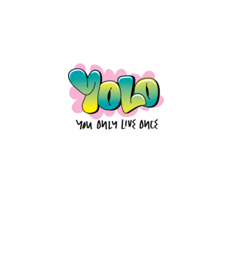 YOLO - You only live once model alb pe tricou
