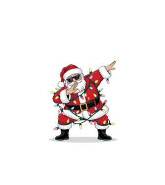 Santa Dab model alb pe tricou