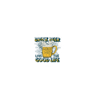 Drink Beer Live The Good Life model alb/roșu pe tricou