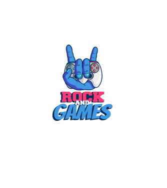 Rock And Games model negru pe tricou