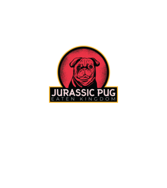 Jurassic Pug Tricou cu mops model negru pe tricou