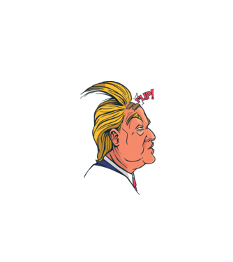 Trump Păr model negru pe tricou