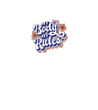 My Body My Rules model alb pe tricou