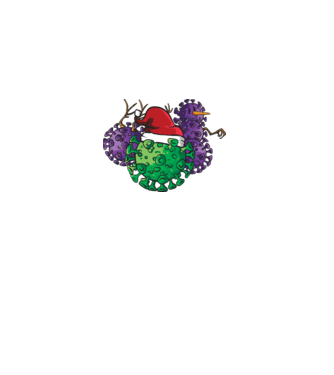 Christmas Covid model alb pe tricou