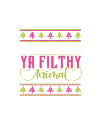 Merry Christmas Ya Filthy Animal model alb pe tricou