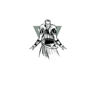 Războinic Viking model negru pe tricou