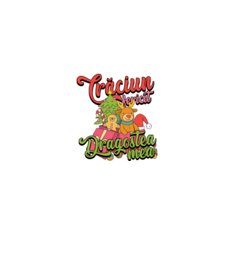 CRĂCIUN FERICIT DRAGOSTEA MEA model negru pe tricou